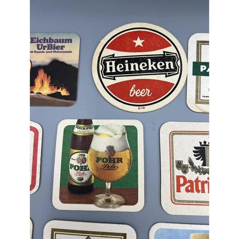German Beer Mats Bier Lot of 14 European Coasters Pub Man Cave Job Lot Used
